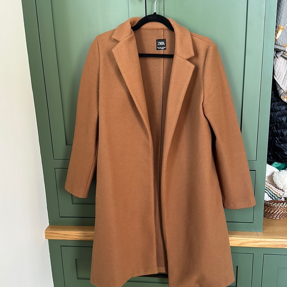 Zara chestnut overcoat size medium